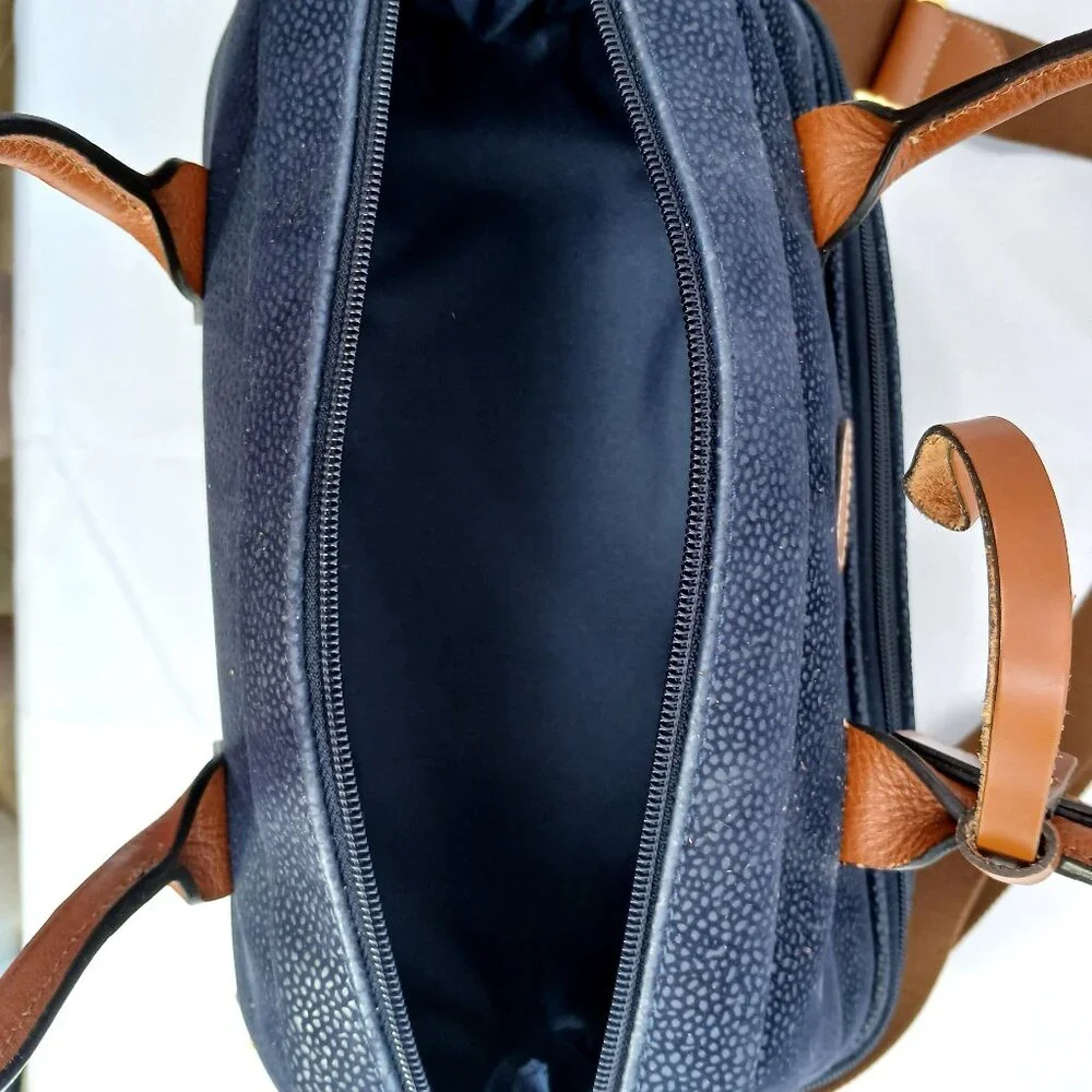 Bric's Dark Ocean Blue - Blue and Brown - Tuscan Train Beauty Case - Travel Bag - Picture 11 of 14